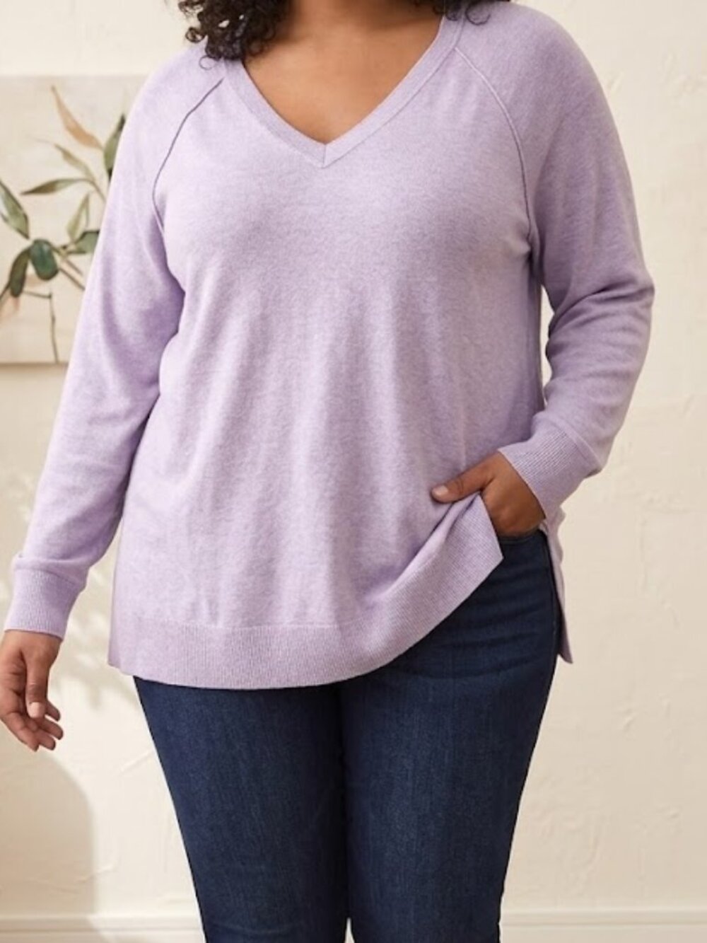 Torrid Super Soft V Neck Lavender Sweater Women's 3XL